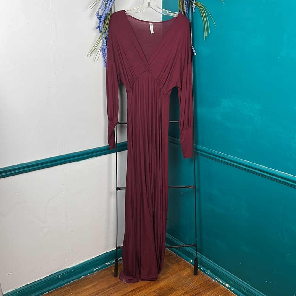 24/7 Comfort Apparel Formal
Long Sleeve Maxi burgundy - Picture 6 of 6